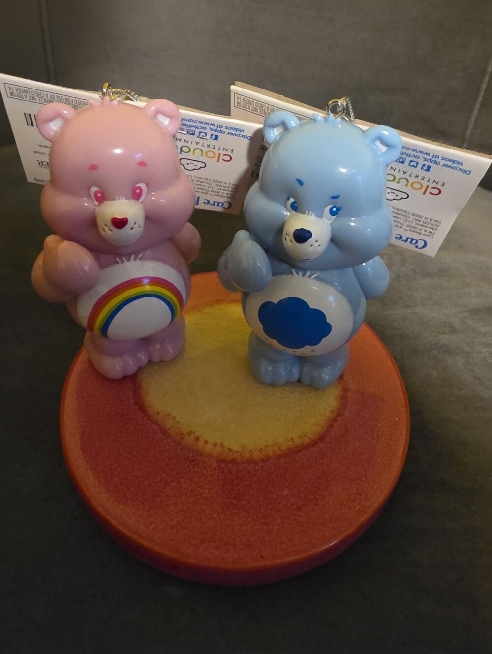 NWT Care Bears Cheer & Grumpy Bear Christmas Tree Ornaments Kurt S. Adler